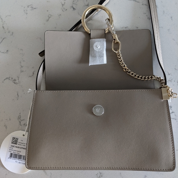 CHLOE Small Faye Leather And Suede Crossbody Bag - Picture 7 of 8